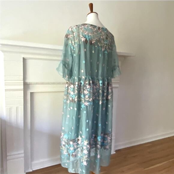 1X Boho Dress Plus Size Embroidered Dress One Size Boho Homecoming Dress Fairy - Picture 13 of 17